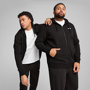 Essentials No. 1 Logo Full-Zip Hoodie Men, PUMA Black, large-GBR