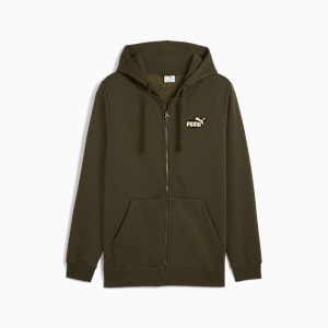 Essentials No. 1 Logo Full-Zip Hoodie Men, Dark Olive, extralarge