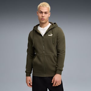 Essentials No. 1 Logo Full-Zip Hoodie Men, Dark Olive, extralarge