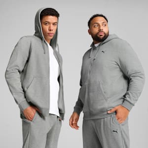 Chandail à capuchon en molleton à fermeture éclair entière Essentials Homme, Medium Gray Heather, extralarge
