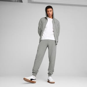 Chandail à capuchon en molleton à fermeture éclair entière Essentials Homme, Medium Gray Heather, extralarge
