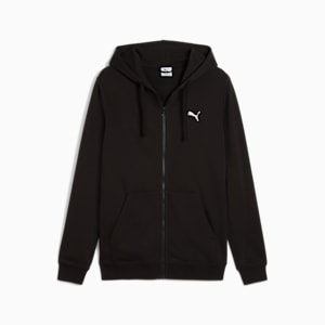 Chandail à capuchon en tissu bouclette à fermeture éclair entière Essentials Homme, PUMA Black, extralarge