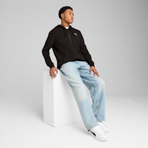 Chandail à capuchon en tissu bouclette à fermeture éclair entière Essentials Homme, PUMA Black, extralarge