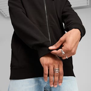 Chandail à capuchon en tissu bouclette à fermeture éclair entière Essentials Homme, PUMA Black, extralarge