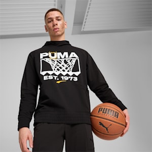 Winning Shot Men's Graphic Basketball Hoodie, PUMA Black, extralarge