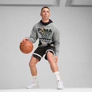 Winning Shot Men's Graphic Basketball Hoodie, Medium Gray Heather, extralarge