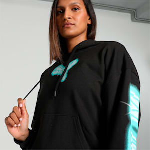 Arc-hitect Sparkle Women's Oversized Fit Hoodie, PUMA Black, extralarge-IND