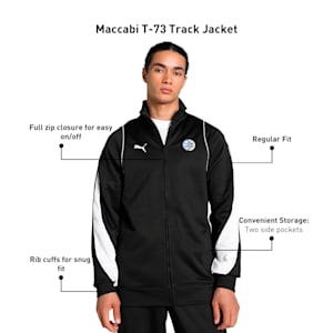 Maccabi T-73 Men's Basketball Track Jacket, PUMA Black, extralarge-IND