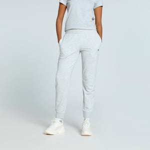 Women's Knitted Sweatpants, Light Gray Heather, extralarge-IND