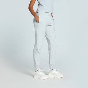 Women's Knitted Sweatpants, Light Gray Heather, extralarge-IND
