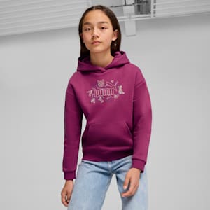 Sudadera con capucha juvenil ESS+ STARRY SAFARI, Magenta Gleam, extralarge