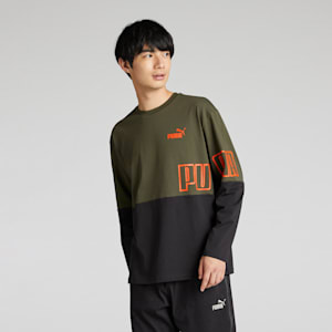メンズ プーマ パワー MX 長袖 Tシャツ, Dark Olive, extralarge-JPN