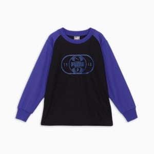 キッズ ボーイズ アクティブスポーツ ポリ 長袖 Tシャツ 110-160cm, PUMA Black, extralarge-JPN