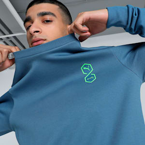 PUMA x one8 Men's Crew-Neck Slim Fit Sweatshirt, Blue Horizon, extralarge-IND