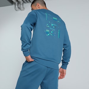 PUMA x one8 Men's Crew-Neck Slim Fit Sweatshirt, Blue Horizon, extralarge-IND