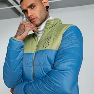 PUMA x one8 Men's Slim Fit Padded Down Jacket, Calming Green, extralarge-IND