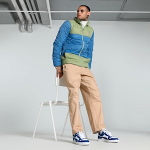PUMA x one8 Men's Slim Fit Padded Down Jacket, Calming Green, extralarge-IND