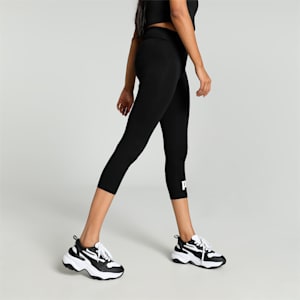 Women's 3/4 Logo Leggings, Puma Black, extralarge-IND