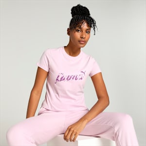 BLOSSOM Women's Relaxed Fit Graphic Tee, Grape Mist, extralarge-IND