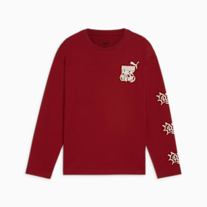 キッズ ボーイズ ESS+ ミッド 90S 長袖 Tシャツ B 110-160cm, Intense Red, extralarge-JPN