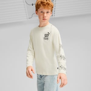 キッズ ボーイズ ESS+ ミッド 90S 長袖 Tシャツ B 110-160cm, Alpine Snow, extralarge-JPN