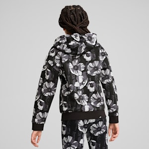 キッズ ガールズ ESS+ クラス アクト AOP 裏起毛 G フーディー 110-160cm, PUMA Black, extralarge-JPN