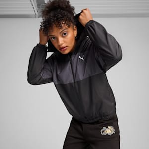 ウィメンズ メッシュ ライン ウィンドブレーカー, PUMA Black, extralarge-JPN