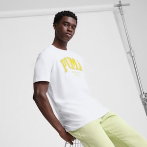 Camiseta PUMA Squad con logo grande para hombre, PUMA White, extralarge
