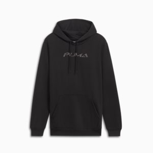 Sudadera con estampado a tono y capucha para hombre, PUMA Black, extralarge