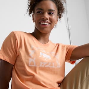 Cheetah Box Logo Women's Tee, Bright Melon, extralarge