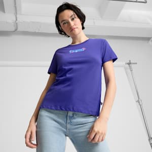 Playera para mujer de los 70, Lapis Lazuli, extralarge