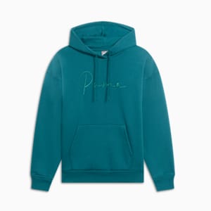 PUMA Script Logo Women's Hoodie, Cold Green, extralarge