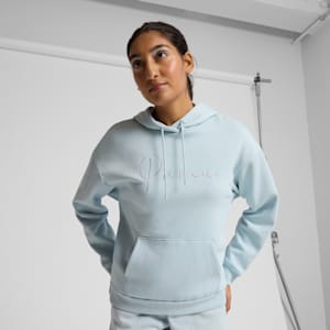 Sudadera con capucha para mujer PUMA Script Logo, Frosted Dew, large