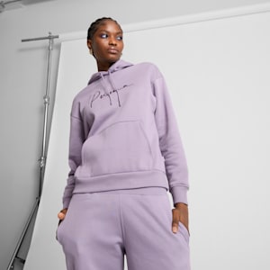 PUMA Script Logo Women's Hoodie, Pale Plum, extralarge