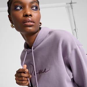 PUMA Script Logo Women's Hoodie, Pale Plum, extralarge