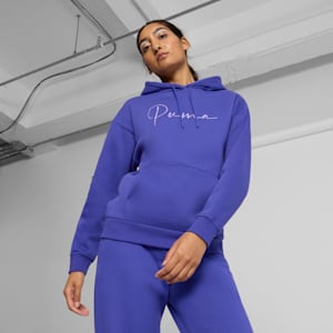 PUMA Script Logo Women's Hoodie, Lapis Lazuli, extralarge