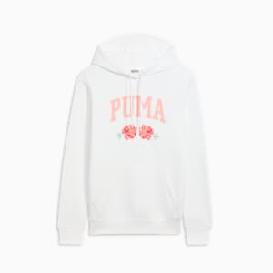 Chandail à capuchon à fausse broderie florale Femme, PUMA White, extralarge