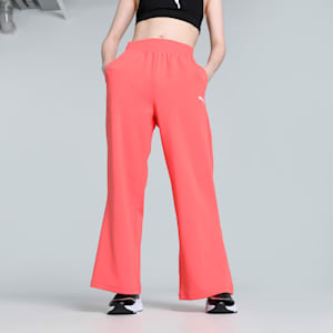Women's Flared Knitted Pants, Salmon, extralarge-IND