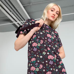 Classics Petalia Women's Printed Relaxed Fit Tee, Midnight Plum, large-IND