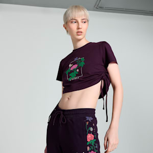 CLASSICS PETALIA Women's Graphic Tee, Midnight Plum, extralarge-IND