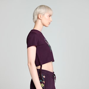 CLASSICS PETALIA Women's Graphic Tee, Midnight Plum, extralarge-IND