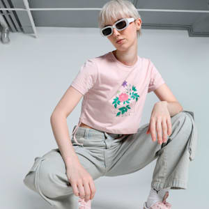 CLASSICS PETALIA Women's Graphic Tee, Mauve Mist, extralarge-IND