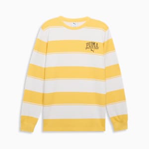 PUMA Class Men's Striped Crew Sweatshirt, Sunny Yellow, extralarge