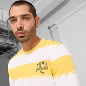PUMA Class Men's Striped Crew Sweatshirt, Sunny Yellow, extralarge