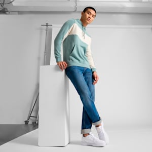 Sudadera con capucha para hombre Essentials Block, Green Moon, extralarge