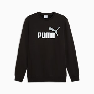Essentials No. 1 Logo Men's Crew Neck Fleece Sweater, PUMA Black, extralarge