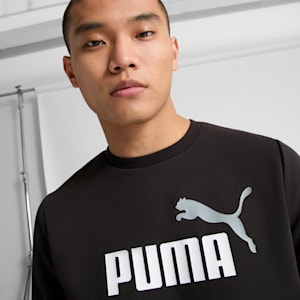 Essentials No. 1 Logo Men's Crew Neck Fleece Sweater, PUMA Black, extralarge