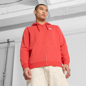 Essentials Small No. 1 Logo Men's Full-Zip Hoodie, Red Fire, extralarge