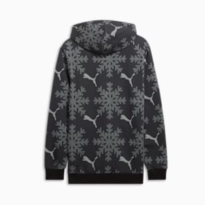 ESS+ Logo Lab Winter Snowflake Hoodie, PUMA Black, extralarge