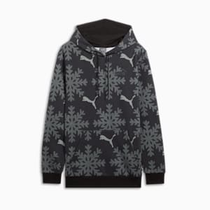 ESS+ Logo Lab Winter Snowflake Hoodie, PUMA Black, extralarge